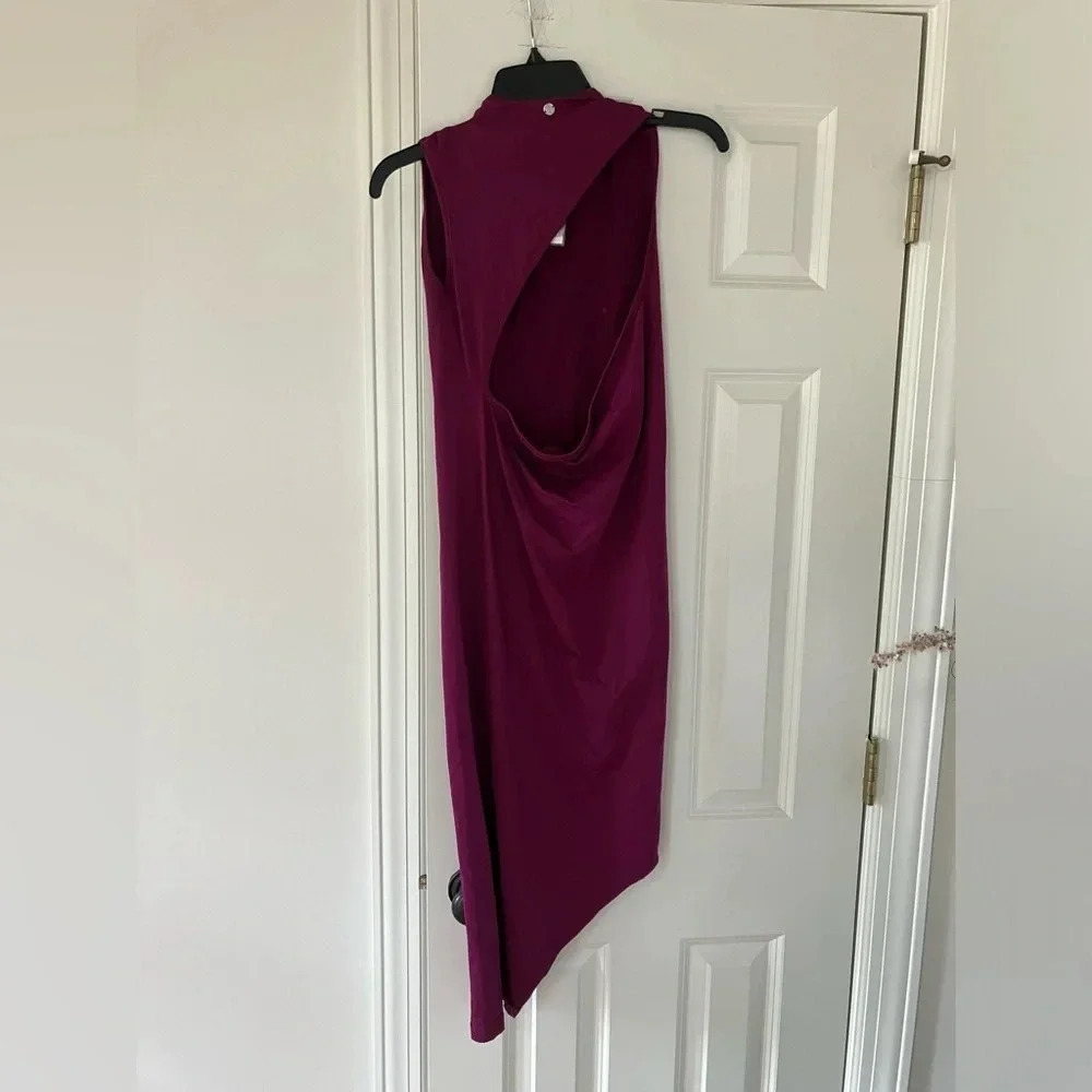 NWT SIMON MILLER Pica Asymmetric Stretch Bodycon Dress in Plum Size M/L - Picture 6 of 9